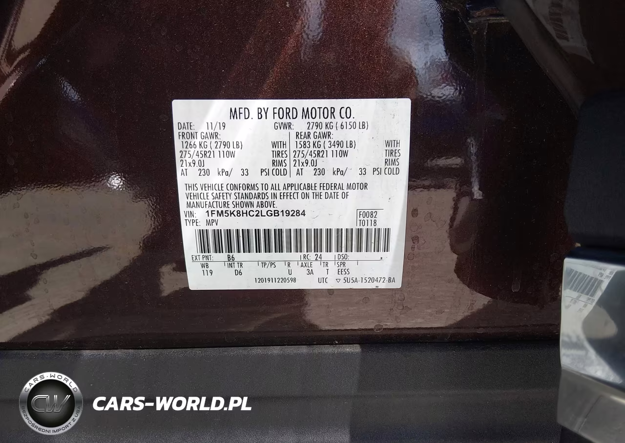 2020 Ford Explorer Platinum VIN:1FM5K8HC2LGB19284 - 9