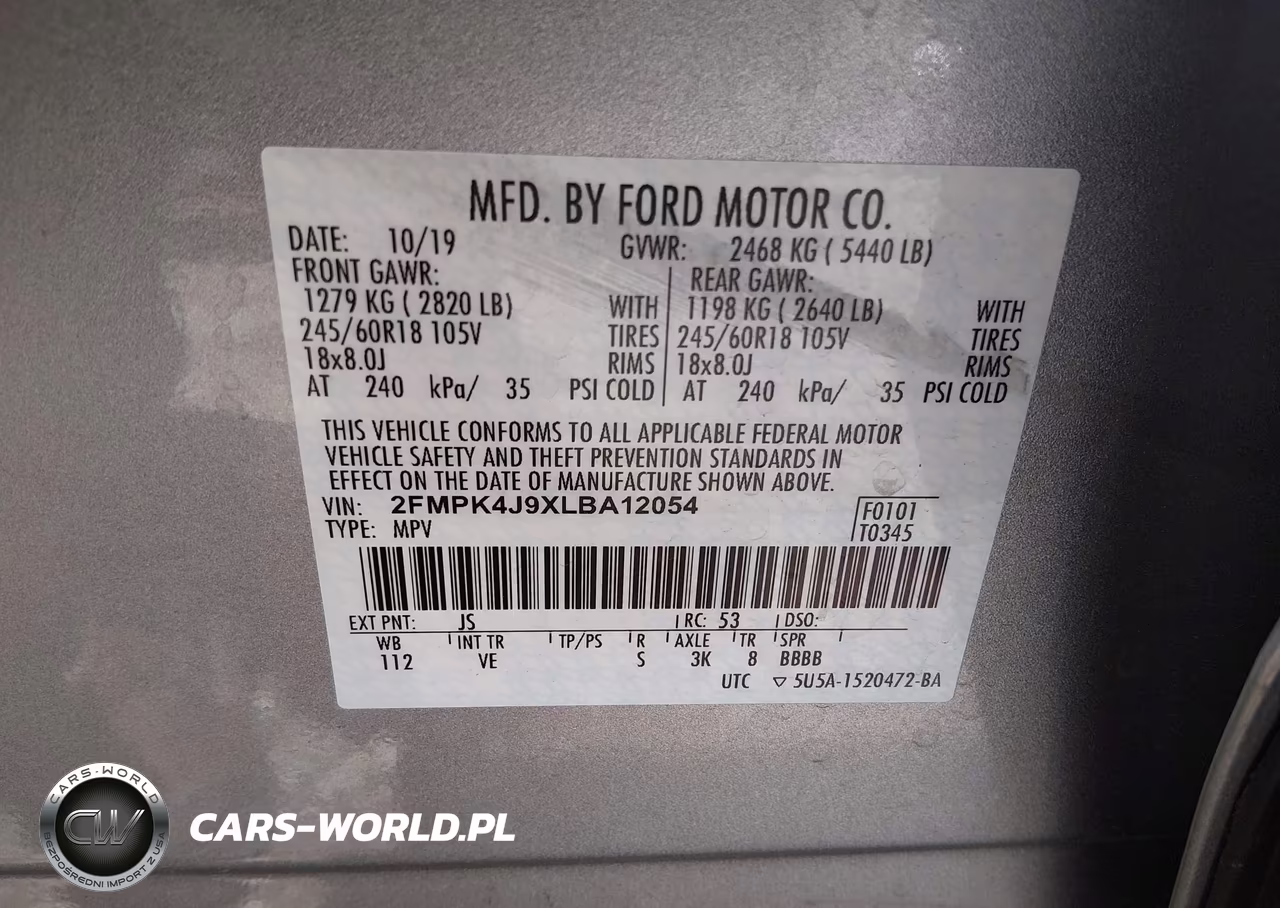 2020 Ford Edge Sel VIN:2FMPK4J9XLBA12054 - 9