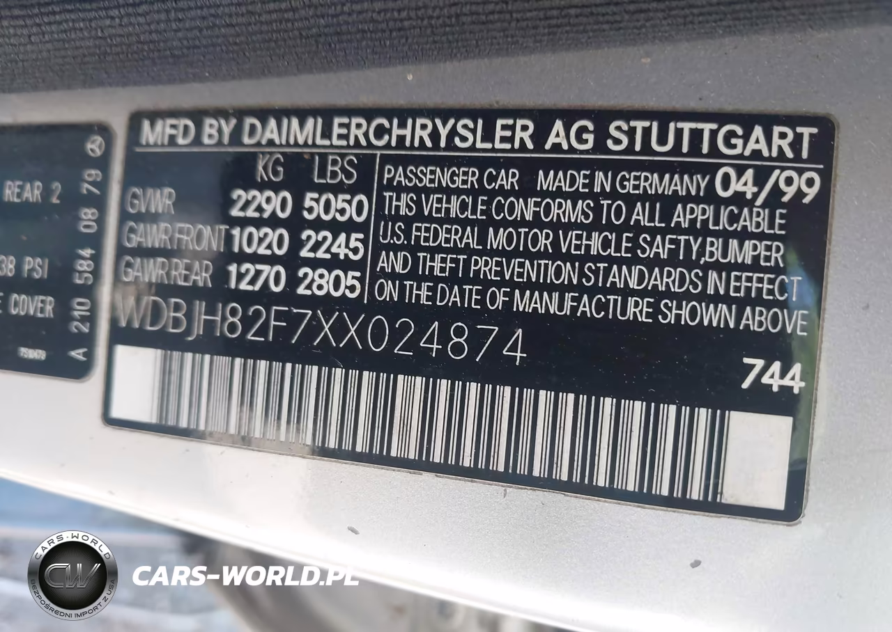 1999 Mercedes-Benz E 320 Awd VIN:WDBJH82F7XX024874 - 9