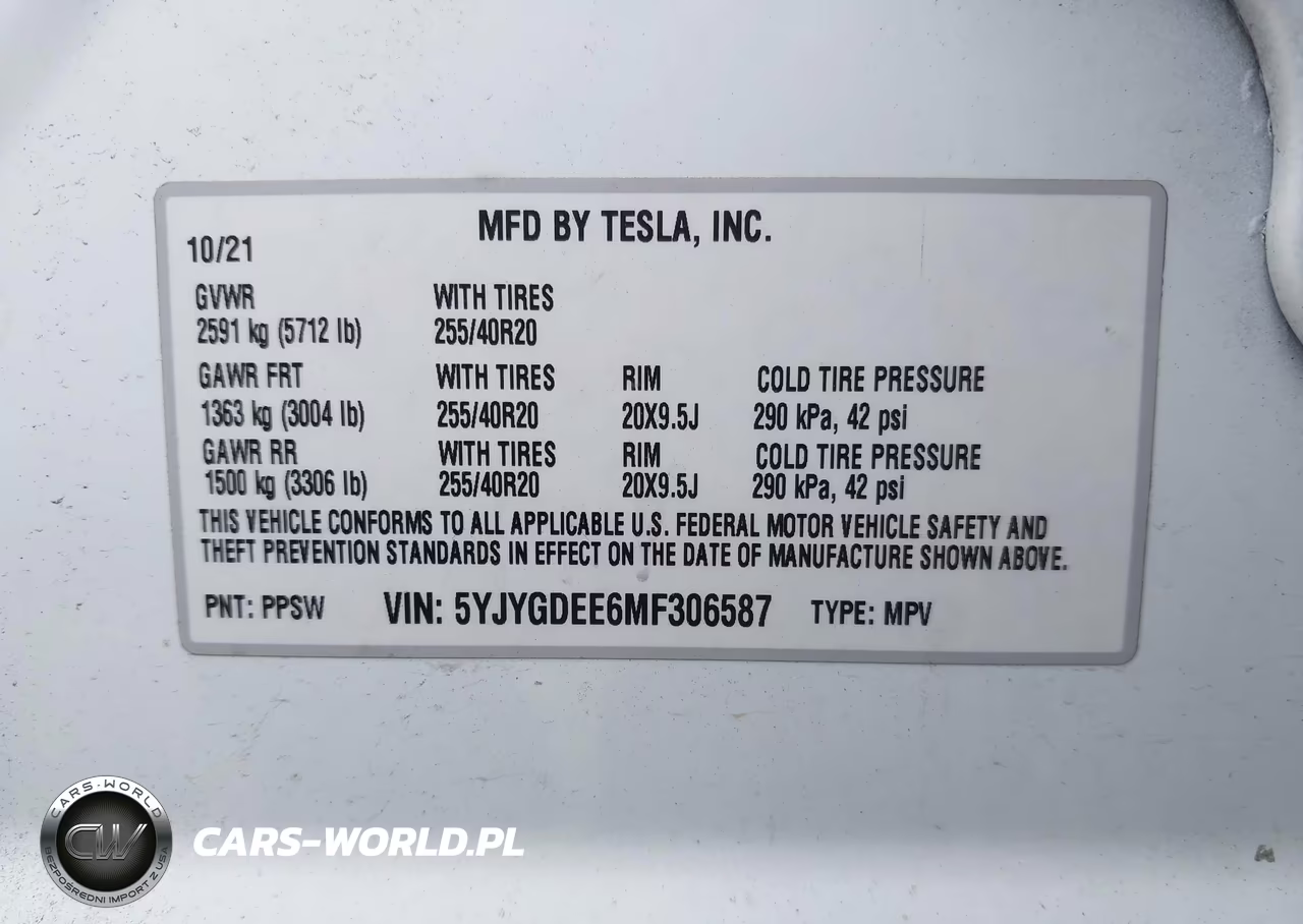 2021 Tesla Model Y Long Range Dual Motor All-Wheel Drive VIN:5YJYGDEE6MF306587 - 9