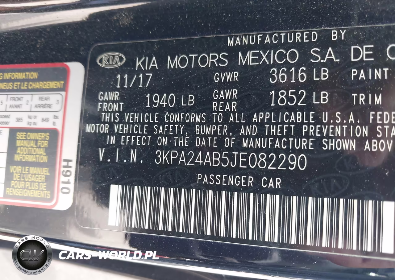2018 Kia Rio Lx VIN:3KPA24AB5JE082290 - 9