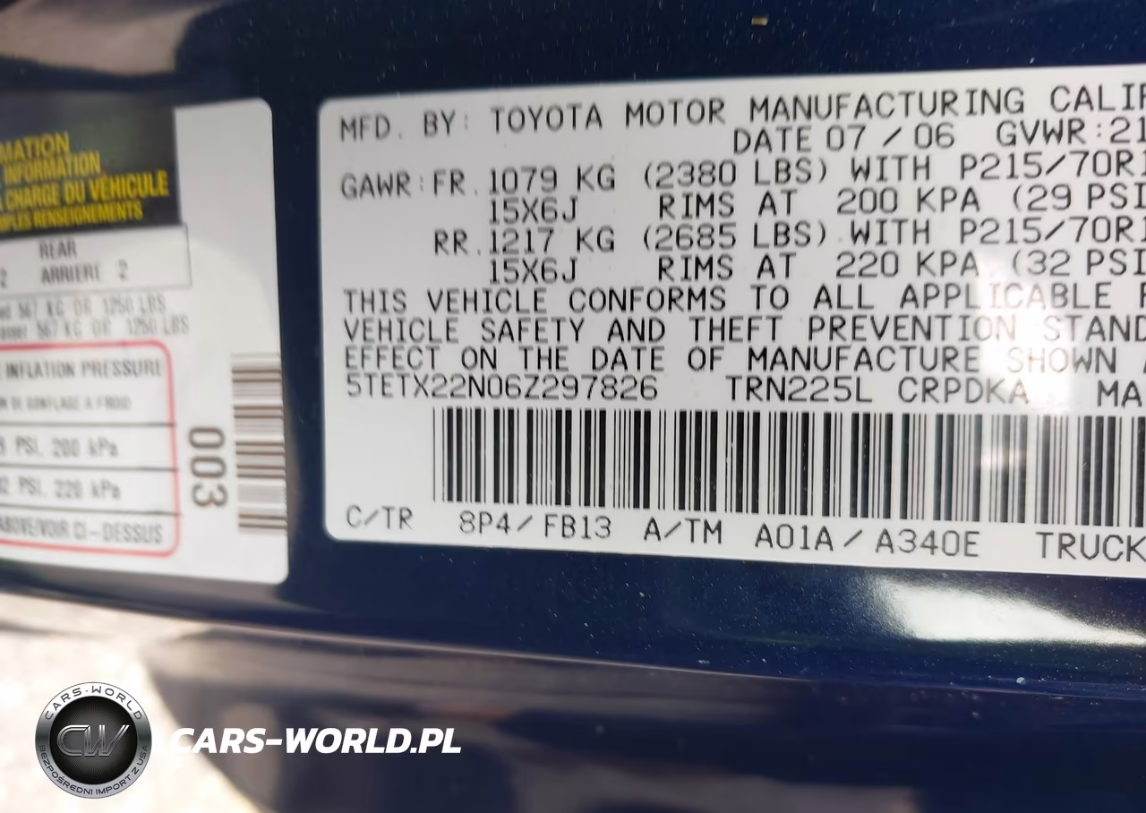2006 Toyota Tacoma VIN:5TETX22N06Z297826 - 9