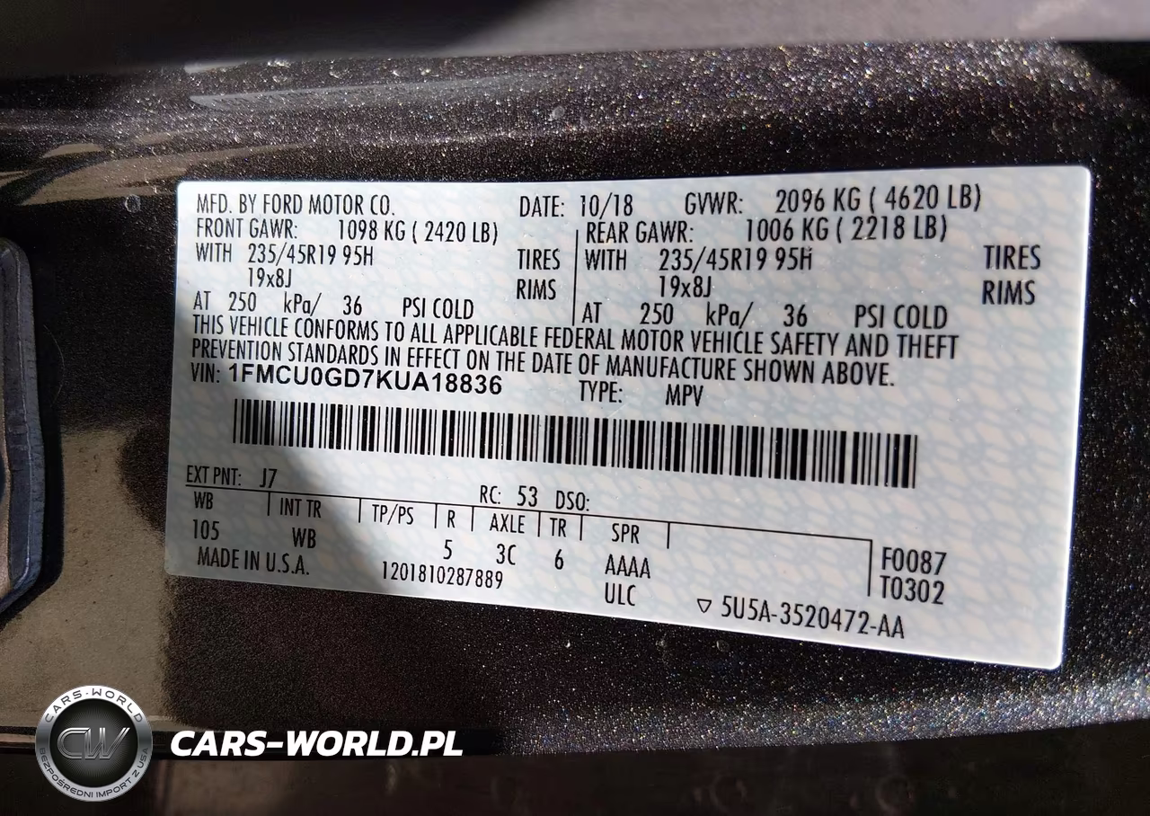 2019 Ford Escape Se VIN:1FMCU0GD7KUA18836 - 9