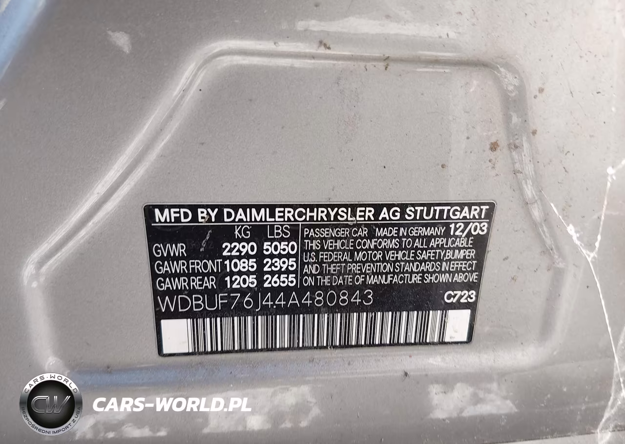 2004 Mercedes-Benz E 55 Amg VIN:WDBUF76J44A480843 - 9