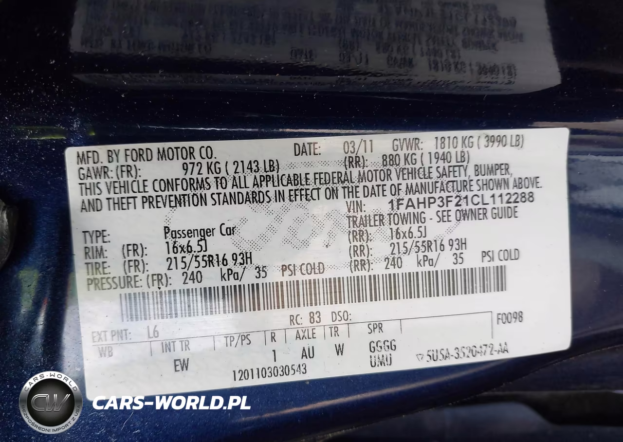 2012 Ford Focus Se VIN:1FAHP3F21CL112288 - 9