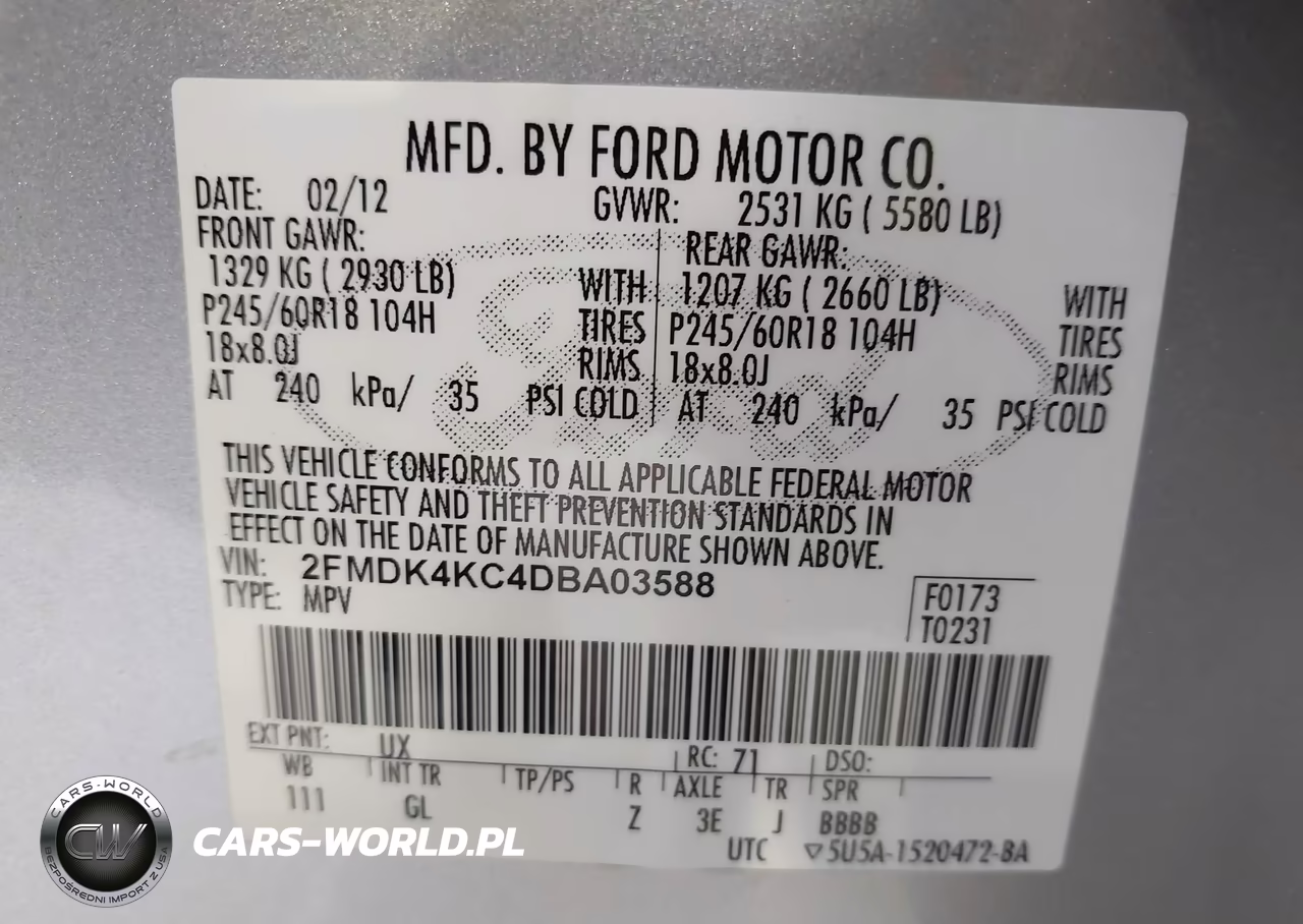 2013 Ford Edge Limited VIN:2FMDK4KC4DBA03588 - 9