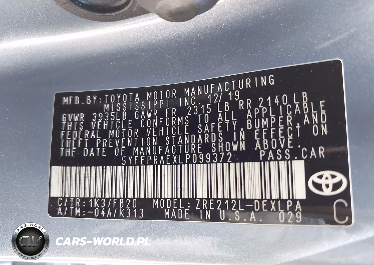 2020 Toyota Corolla Le VIN:5YFEPRAEXLP099372 - 9
