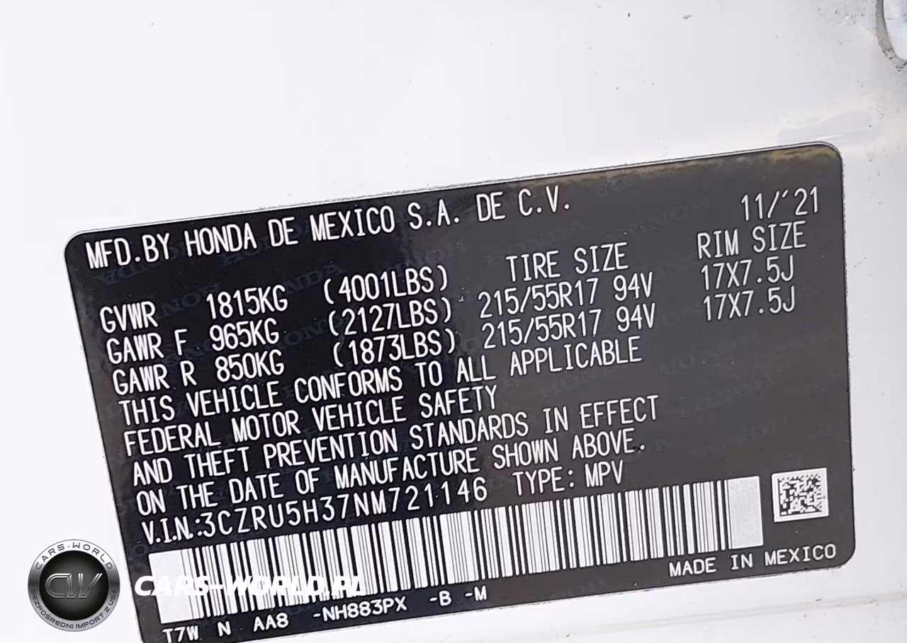 2022 Honda Hr-V 2Wd Lx VIN:3CZRU5H37NM721146 - 9