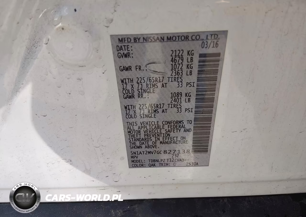 2016 Nissan Rogue S VIN:5N1AT2MV7GC827138 - 9