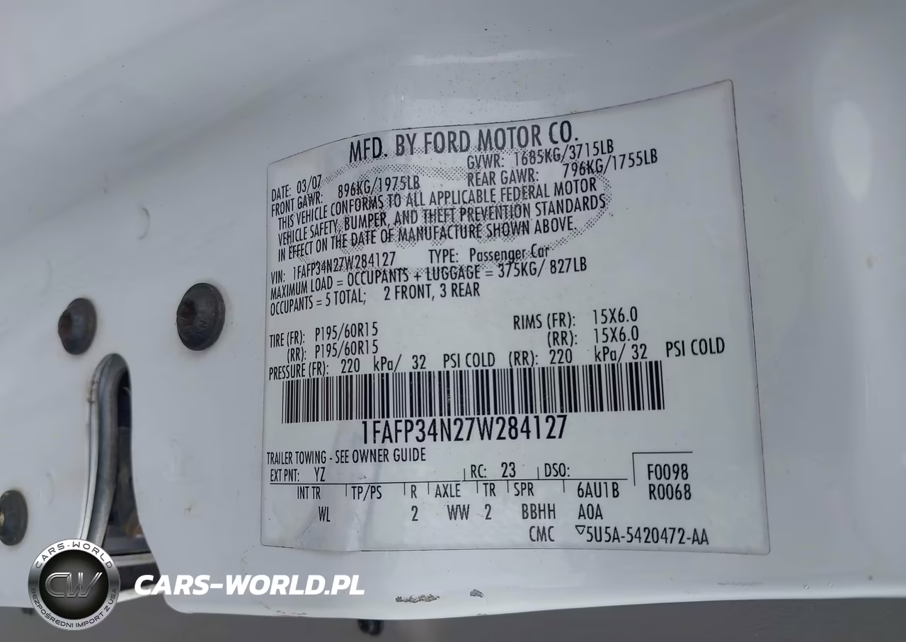 2007 Ford Focus S-Se-Ses VIN:1FAFP34N27W284127 - 9