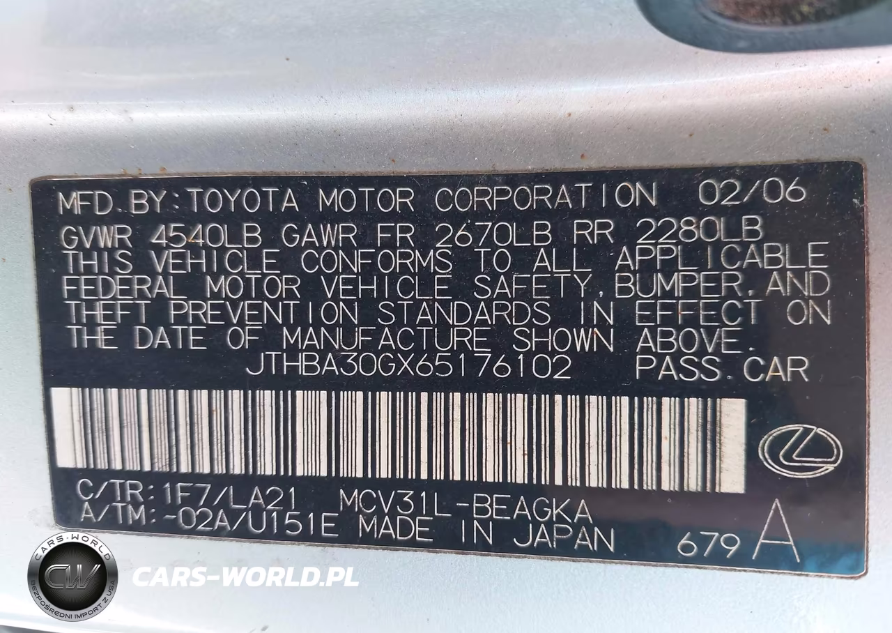 2006 Lexus Es 330 VIN:JTHBA30GX65176102 - 9