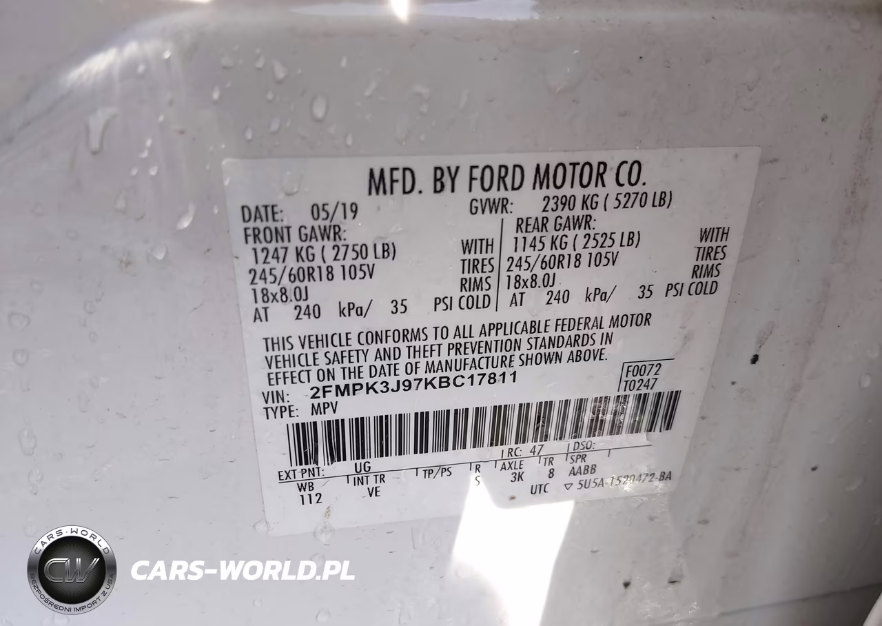 2019 Ford Edge Sel VIN:2FMPK3J97KBC17811 - 9
