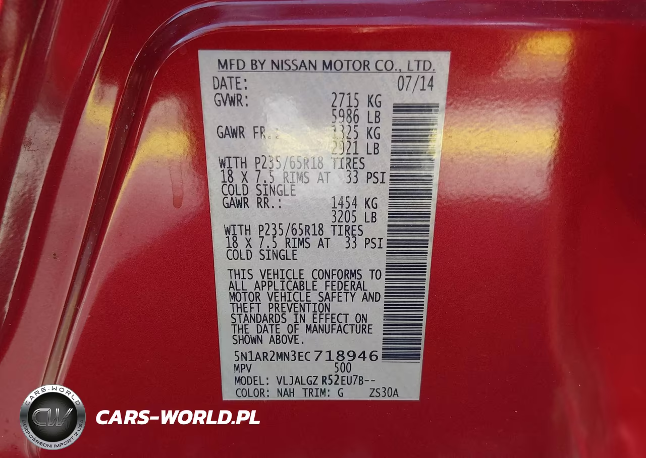 2014 Nissan Pathfinder Sl VIN:5N1AR2MN3EC718946 - 9