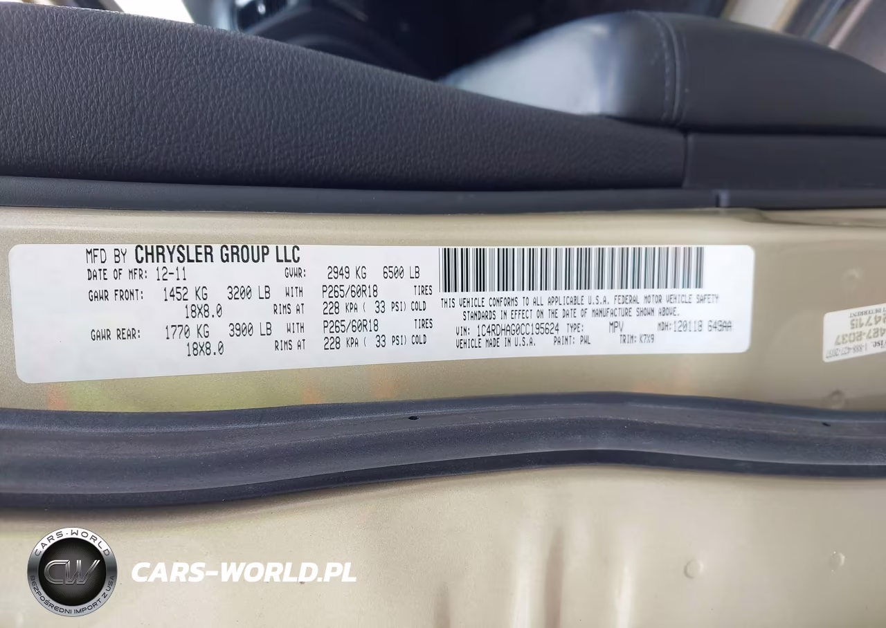 2012 Dodge Durango Sxt VIN:1C4RDHAG0CC195624 - 9