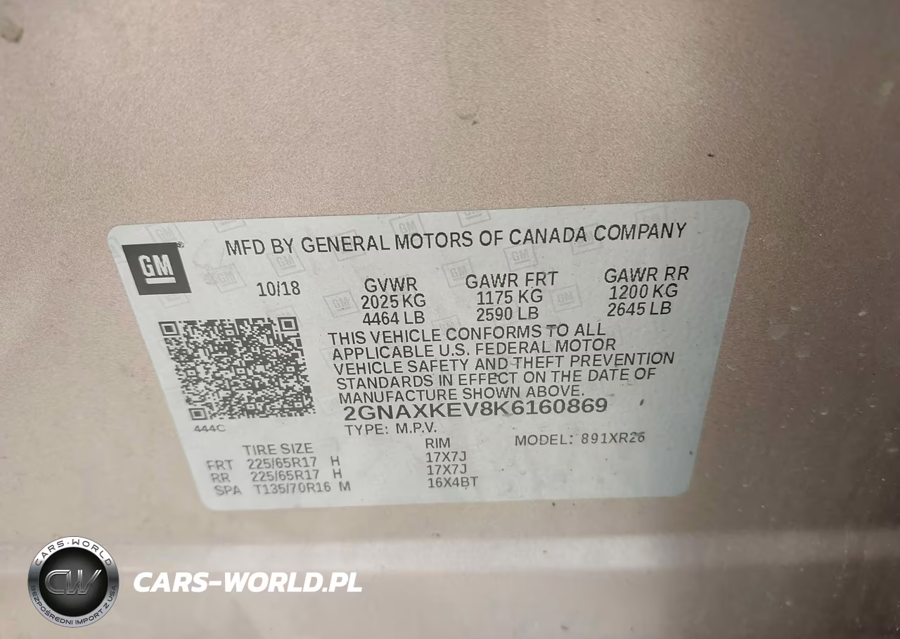 2019 Chevrolet Equinox Lt VIN:2GNAXKEV8K6160869 - 9