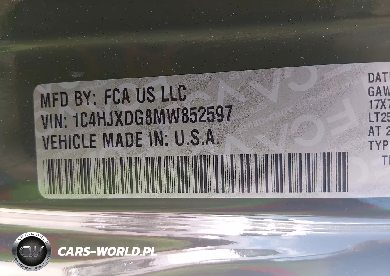 2021 Jeep Wrangler Unlimited Sport VIN:1C4HJXDG8MW852597 - 9
