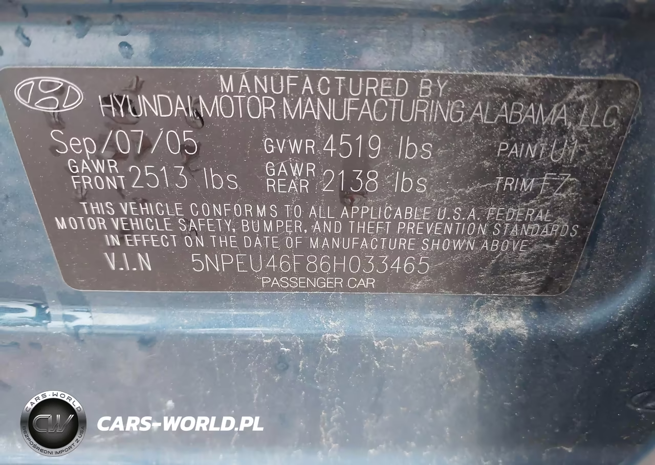 2006 Hyundai Sonata Gls V6-Lx V6 VIN:5NPEU46F86H033465 - 9