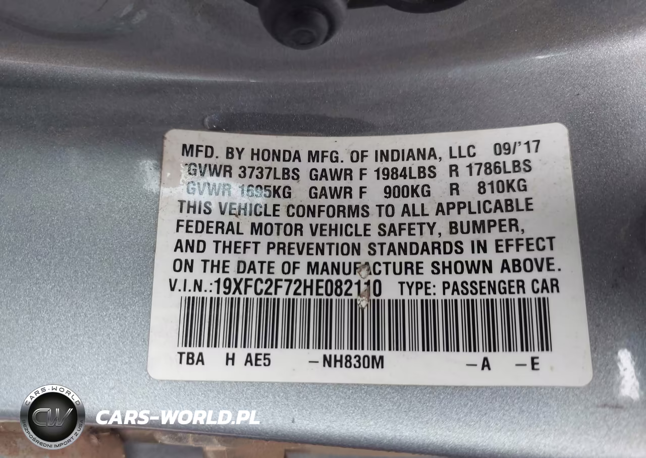 2017 Honda Civic Ex VIN:19XFC2F72HE082110 - 9