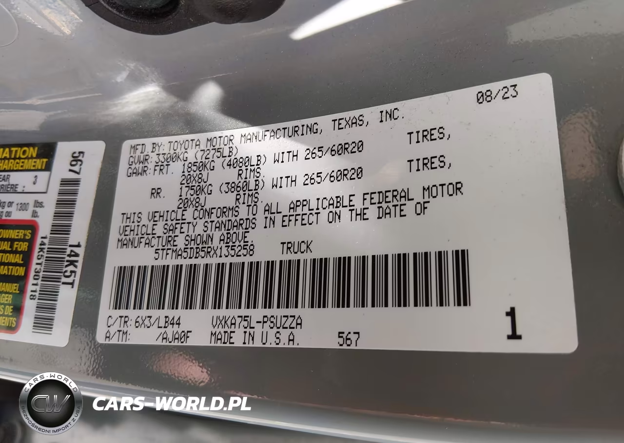 2024 Toyota Tundra 1794 Edition VIN:5TFMA5DB5RX135258 - 9