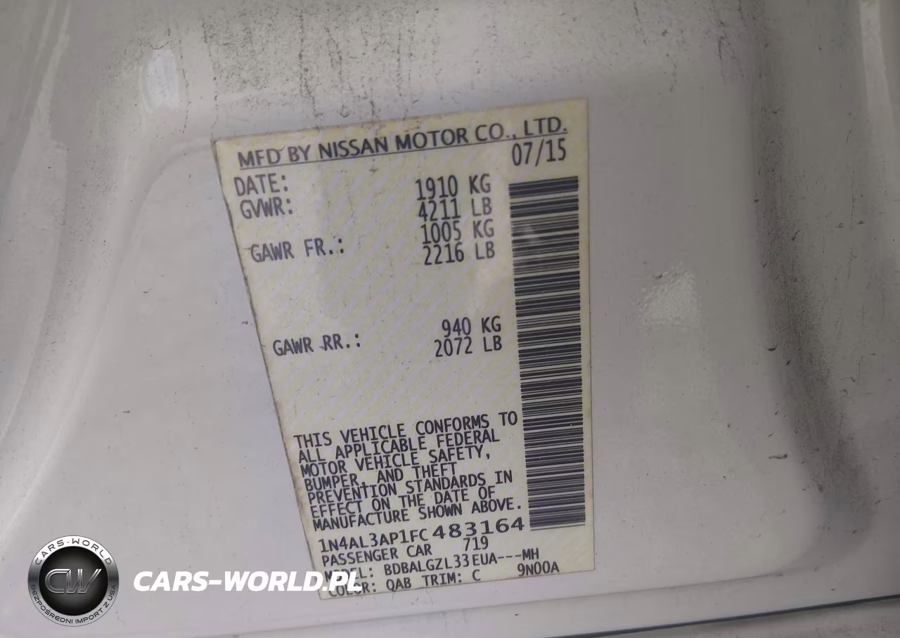 2015 Nissan Altima 2.5 S VIN:1N4AL3AP1FC483164 - 9