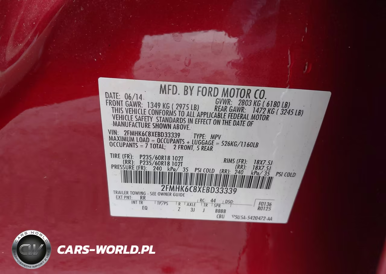2014 Ford Flex Sel VIN:2FMHK6C8XEBD33339 - 9