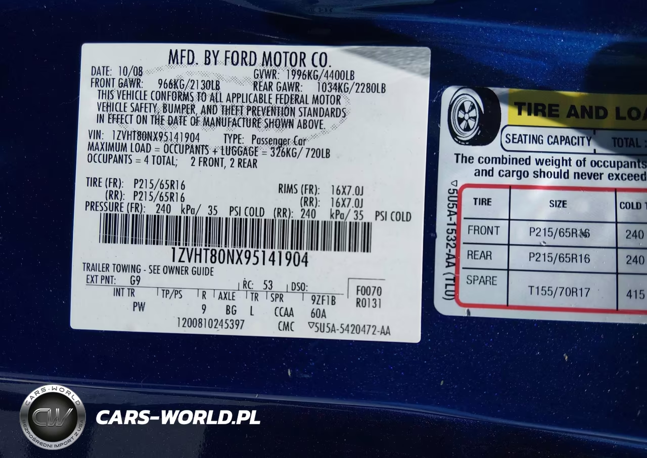 2009 Ford Mustang V6-V6 Premium VIN:1ZVHT80NX95141904 - 9