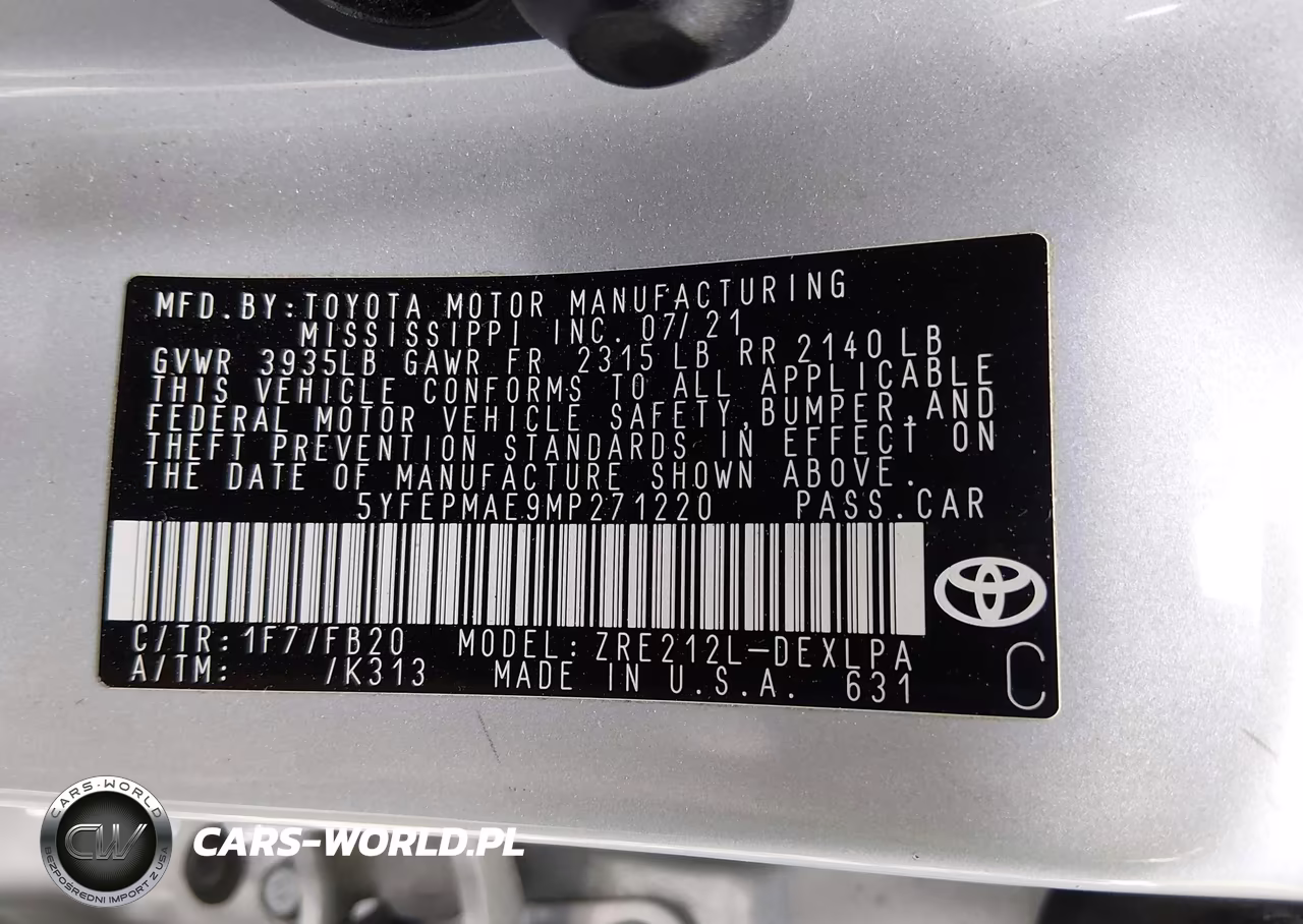 2021 Toyota Corolla Le VIN:5YFEPMAE9MP271220 - 9