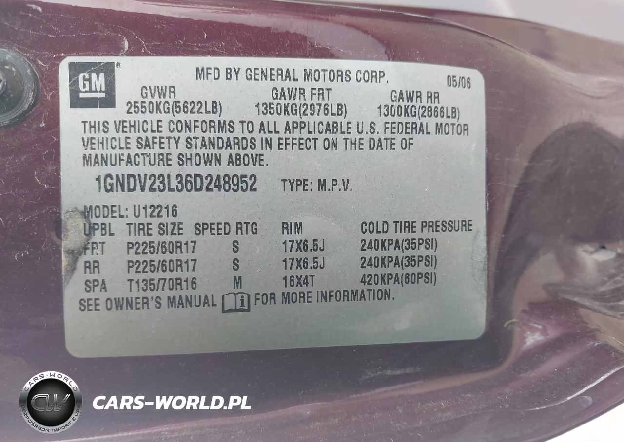 2006 Chevrolet Uplander Ls VIN:1GNDV23L36D248952 - 9