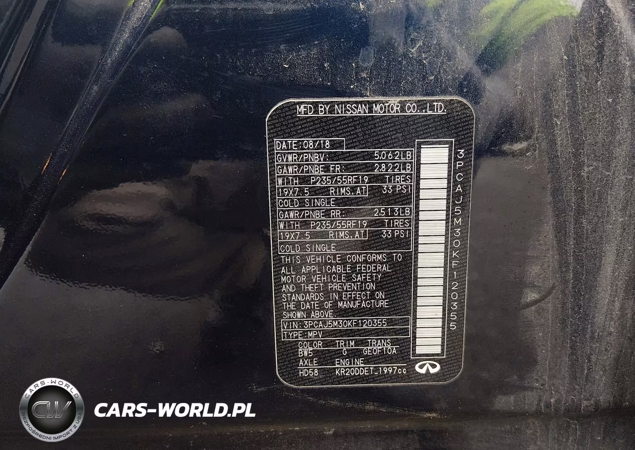 2019 Infiniti Qx50 Essential VIN:3PCAJ5M30KF120355 - 9