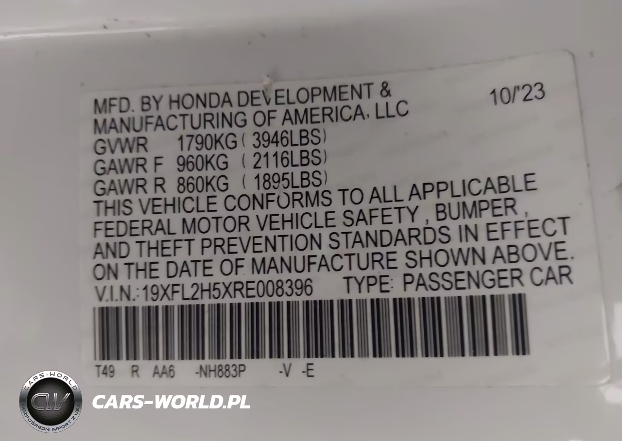 2024 Honda Civic Lx VIN:19XFL2H5XRE008396 - 9