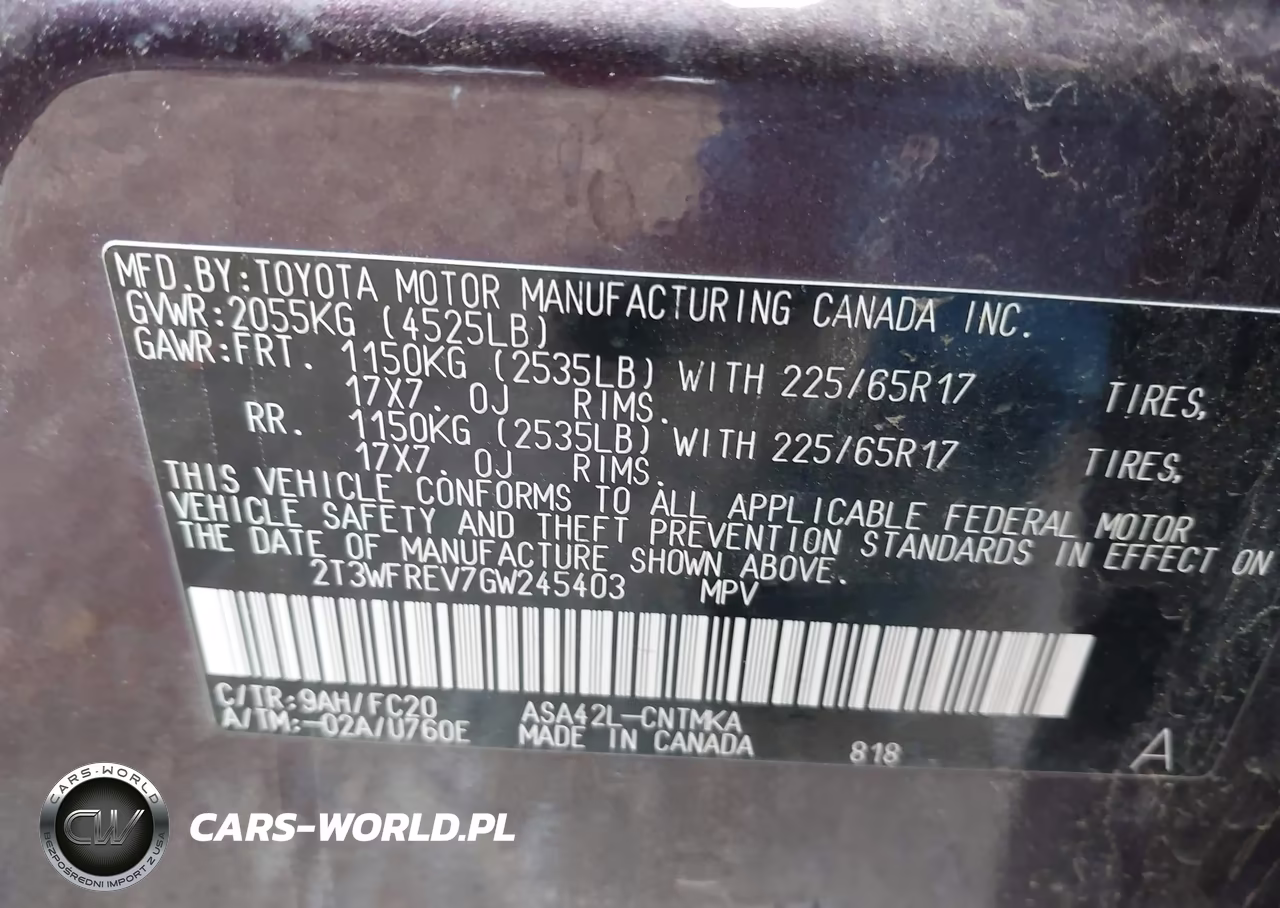 2016 Toyota Rav4 Xle VIN:2T3WFREV7GW245403 - 9