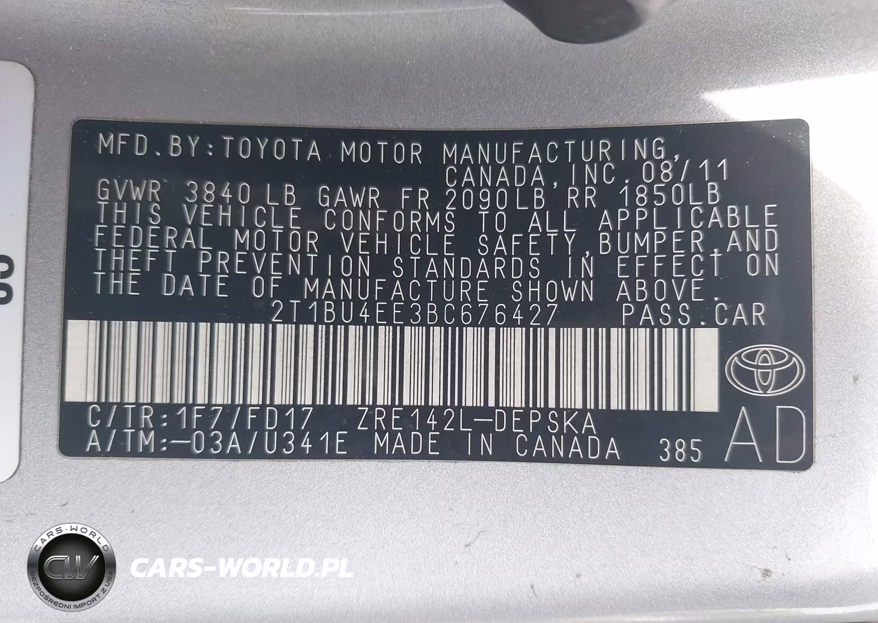 2011 Toyota Corolla S VIN:2T1BU4EE3BC676427 - 9
