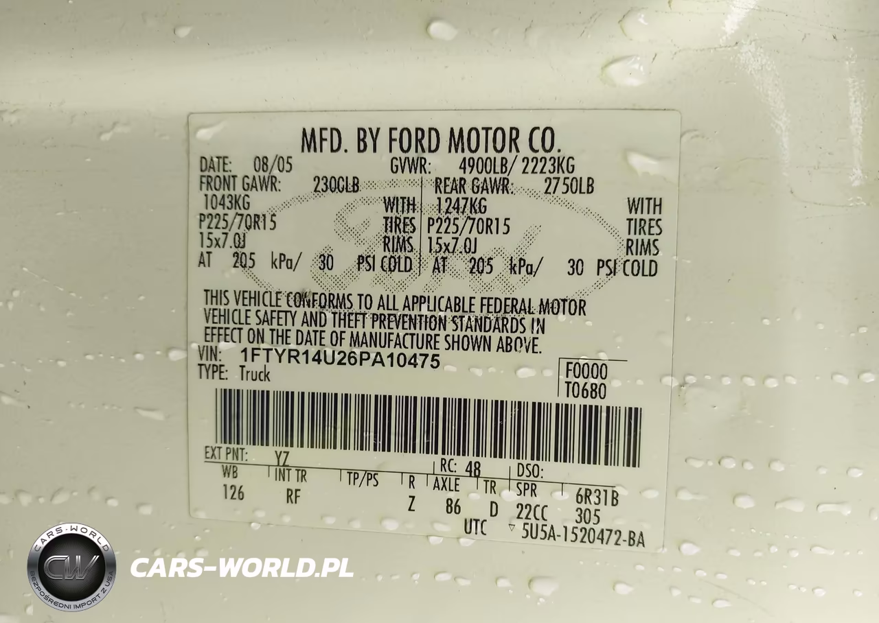 2006 Ford Ranger Sport-Stx-Xl-Xlt VIN:1FTYR14U26PA10475 - 9