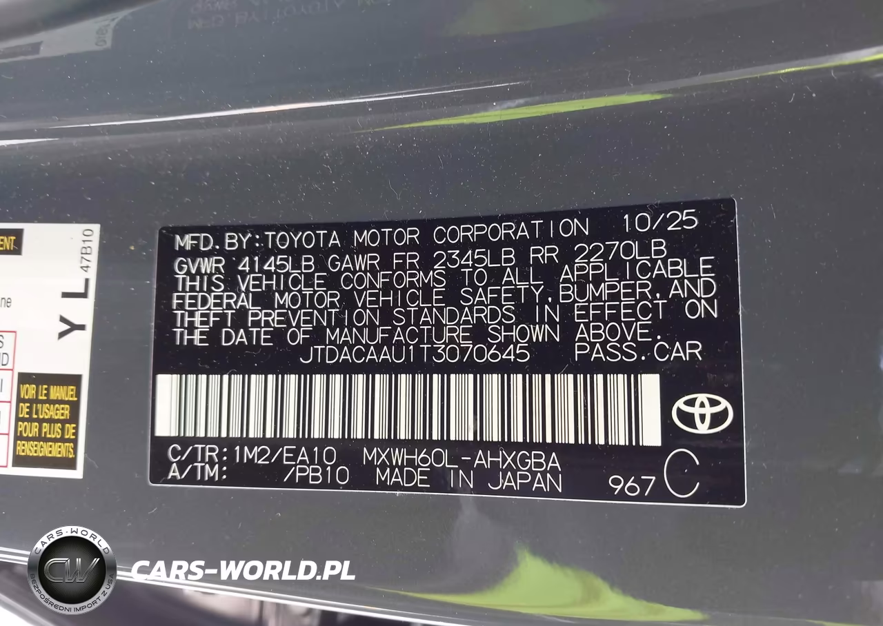 2026 Toyota Prius Xle VIN:JTDACAAU1T3070645 - 9