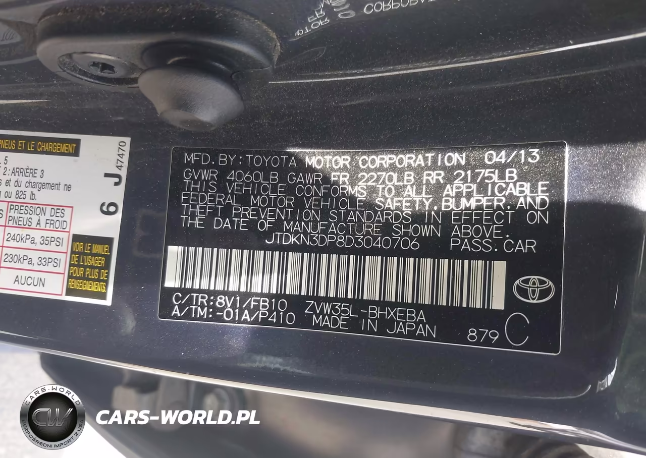 2013 Toyota Prius Plug-In VIN:JTDKN3DP8D3040706 - 9