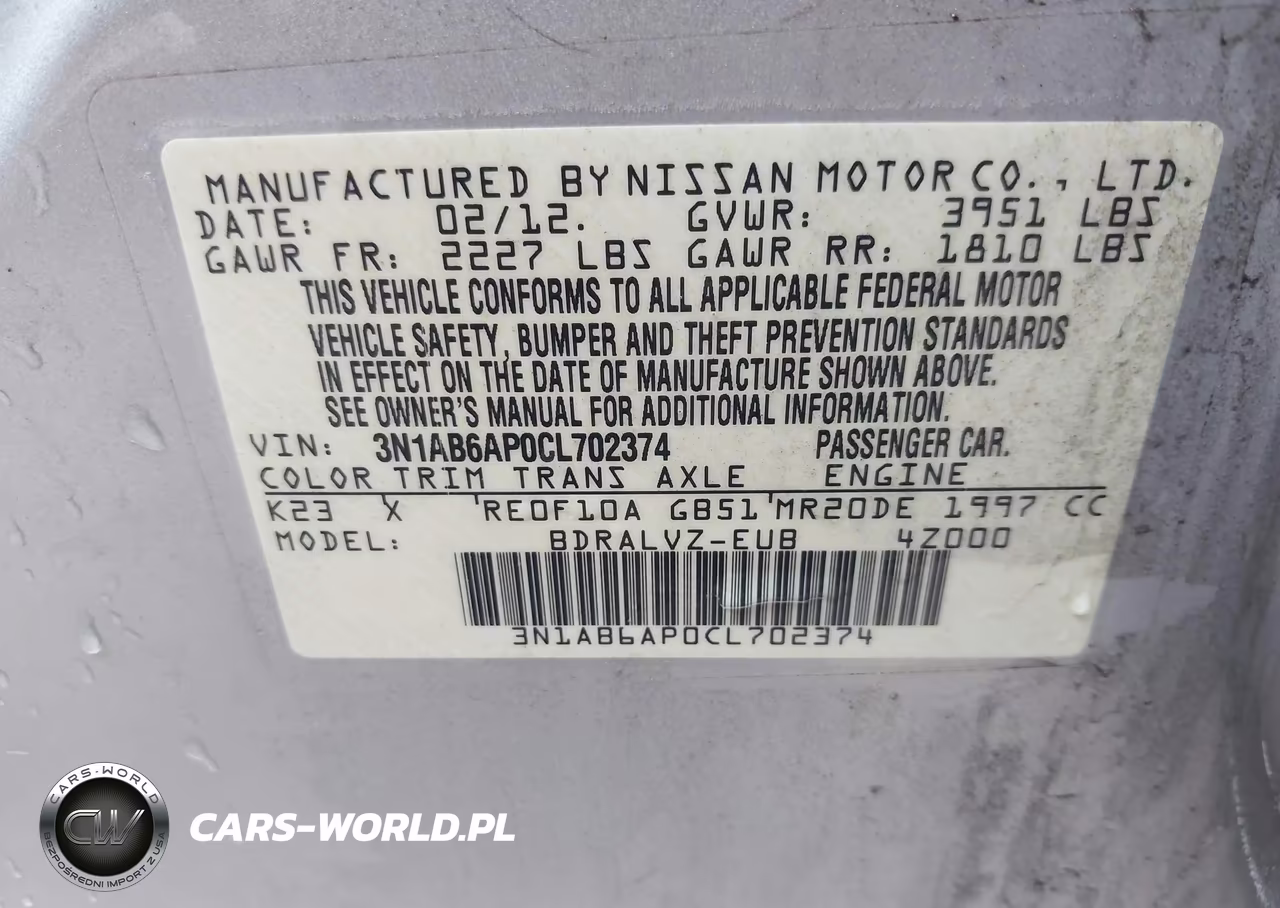 2012 Nissan Sentra 2.0 Sl VIN:3N1AB6AP0CL702374 - 9