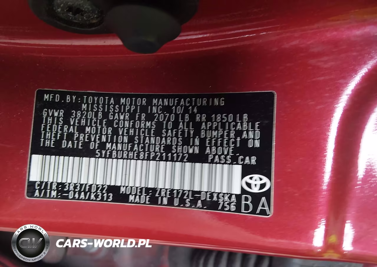 2015 Toyota Corolla S VIN:5YFBURHE8FP211172 - 9