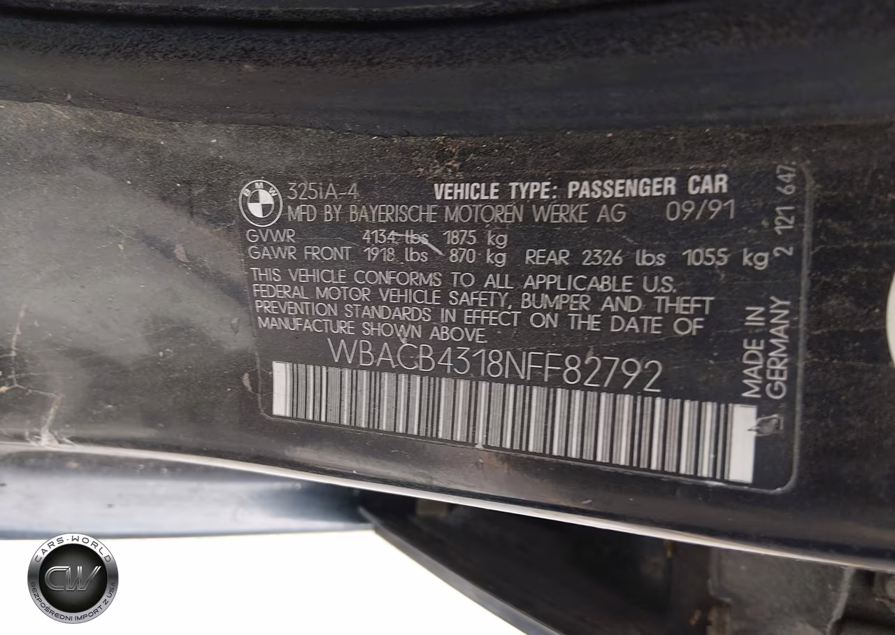 1992 BMW 325 I Automatic VIN:WBACB4318NFF82792 - 9