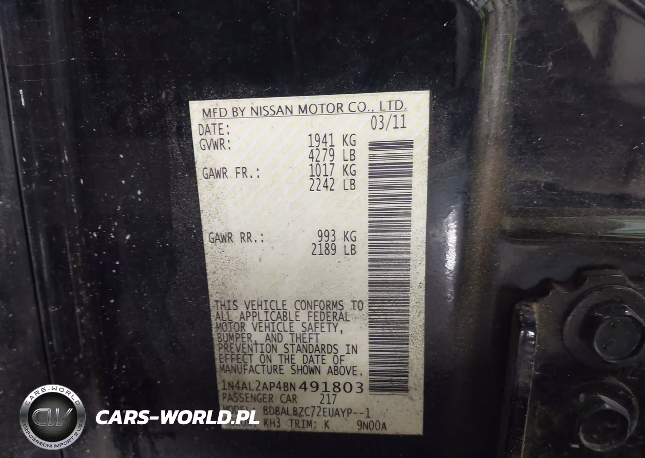 2011 Nissan Altima 2.5 S VIN:1N4AL2AP4BN491803 - 9
