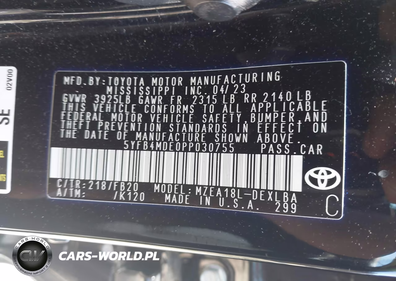 2023 Toyota Corolla Le VIN:5YFB4MDE0PP030755 - 9