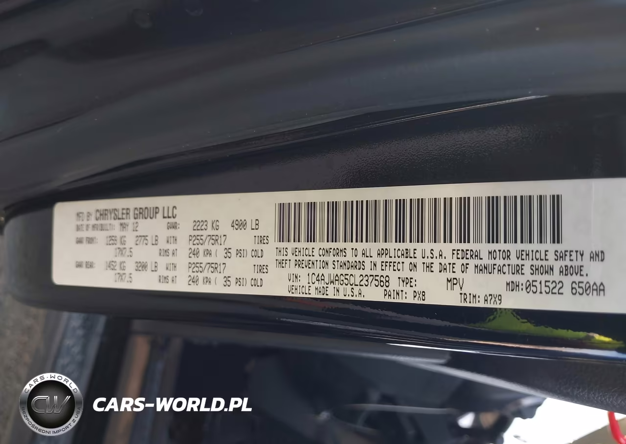 2012 Jeep Wrangler Sport VIN:1C4AJWAG5CL237568 - 9