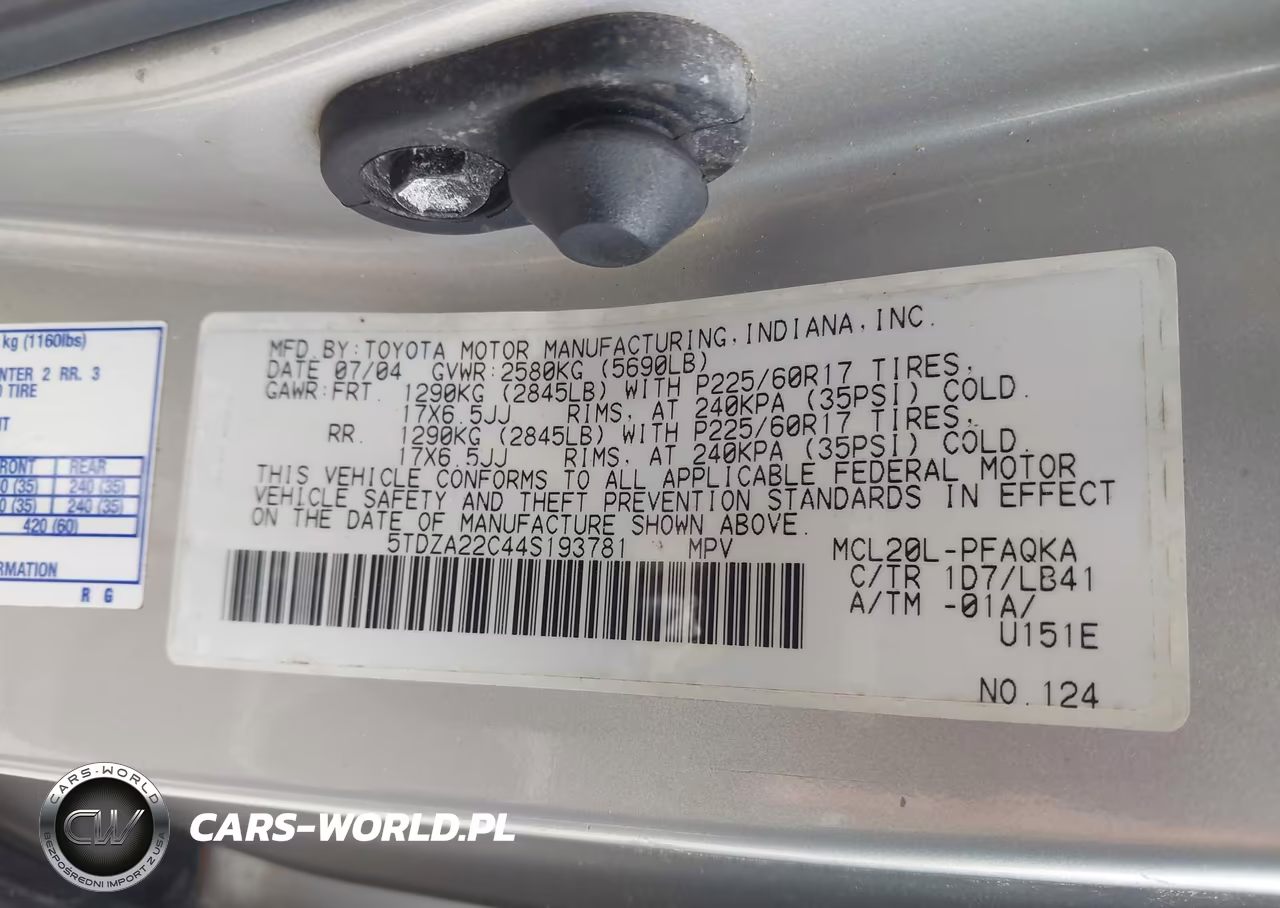 2004 Toyota Sienna Xle Limited VIN:5TDZA22C44S193781 - 9