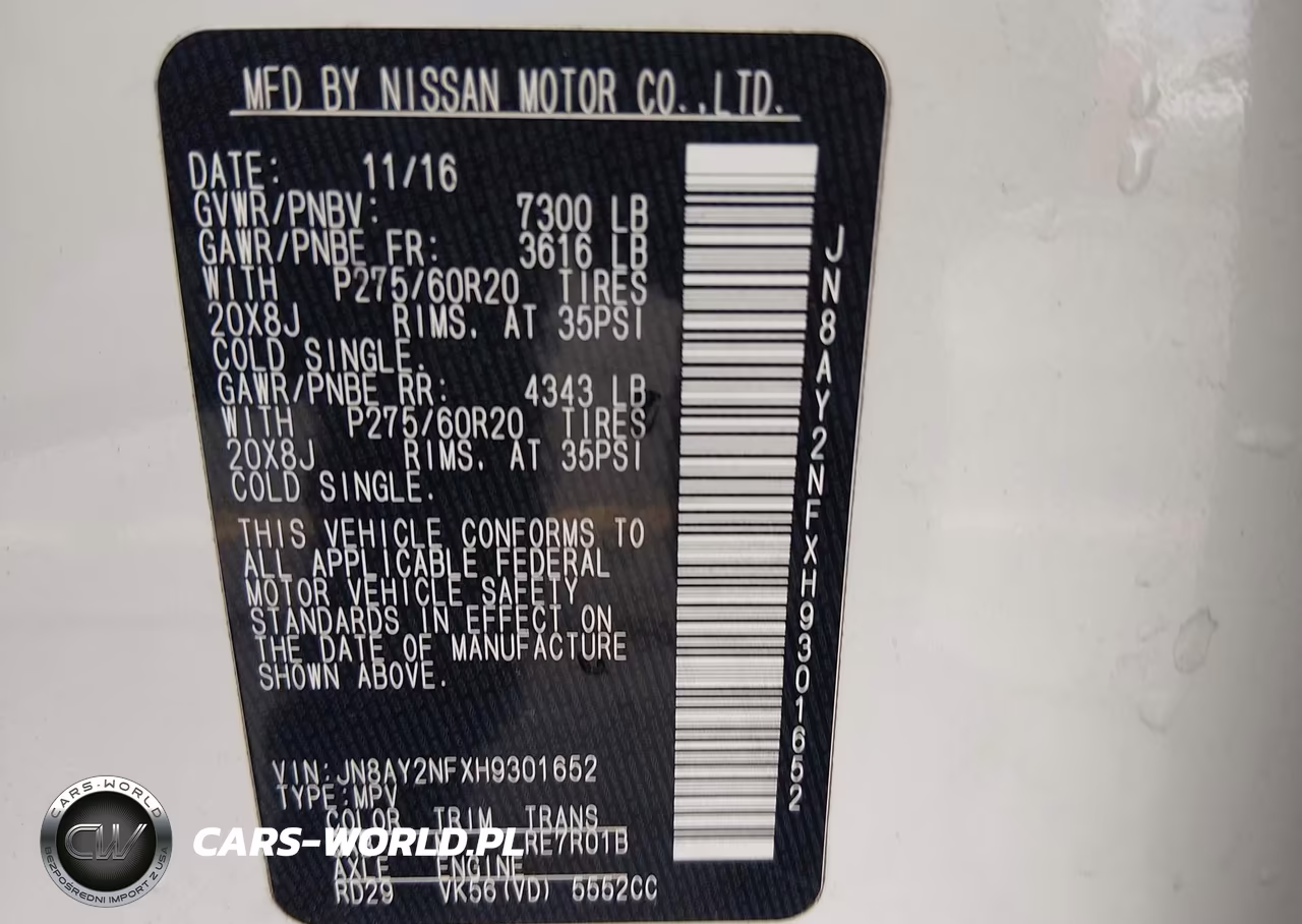 2017 Nissan Armada Platinum VIN:JN8AY2NFXH9301652 - 9