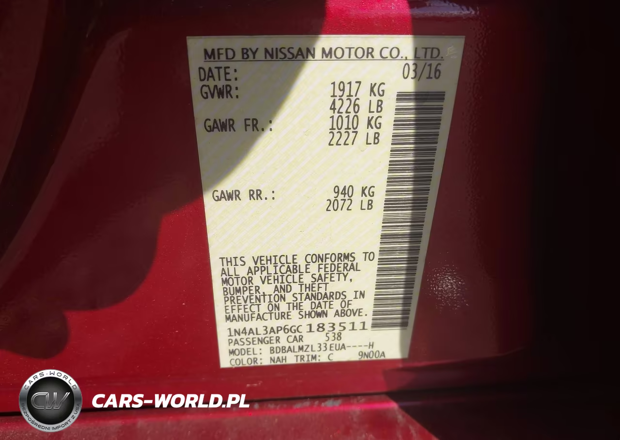 2016 Nissan Altima 2.5 Sv VIN:1N4AL3AP6GC183511 - 9