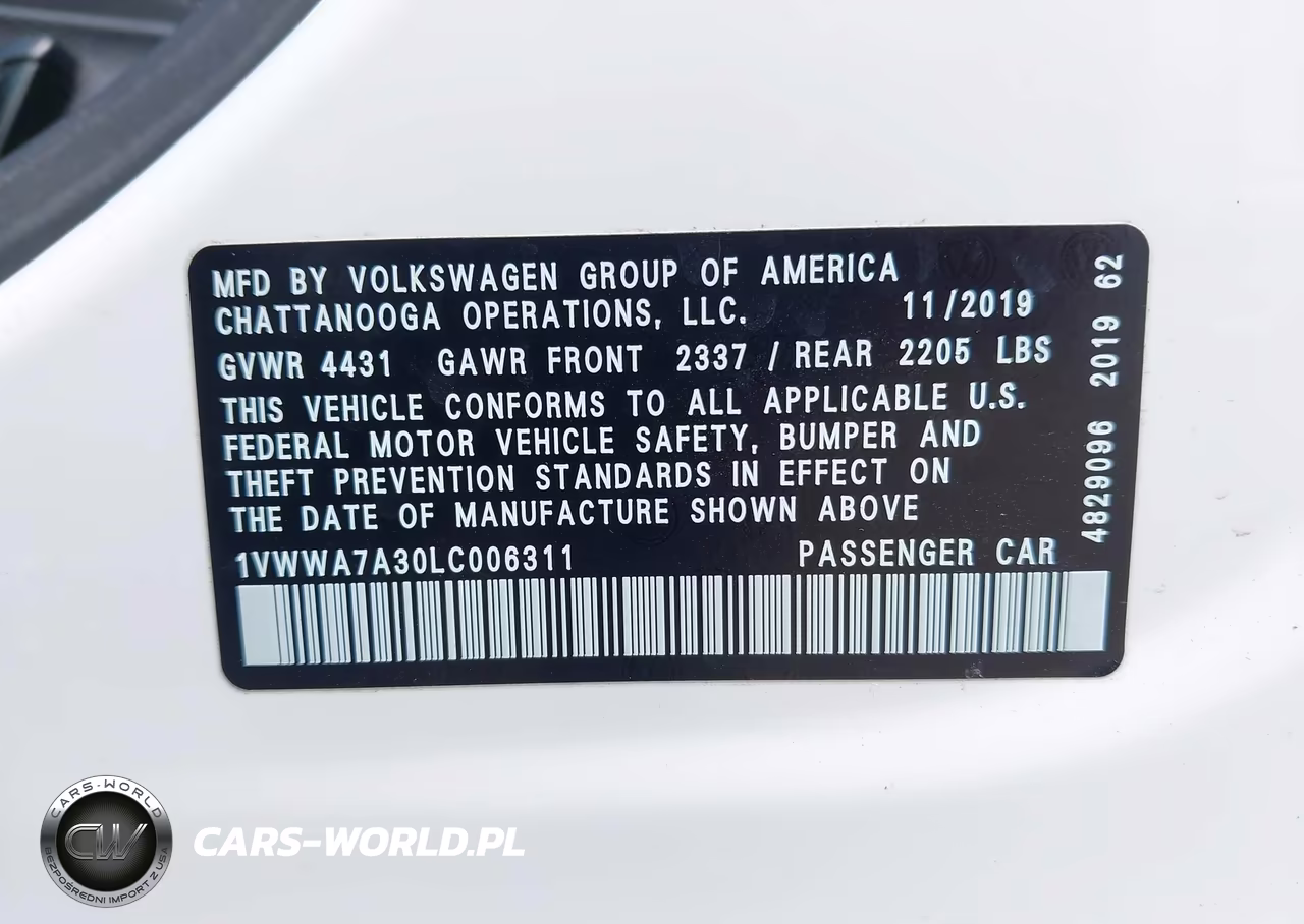 2020 Volkswagen Passat 2.0T Se VIN:1VWWA7A30LC006311 - 9
