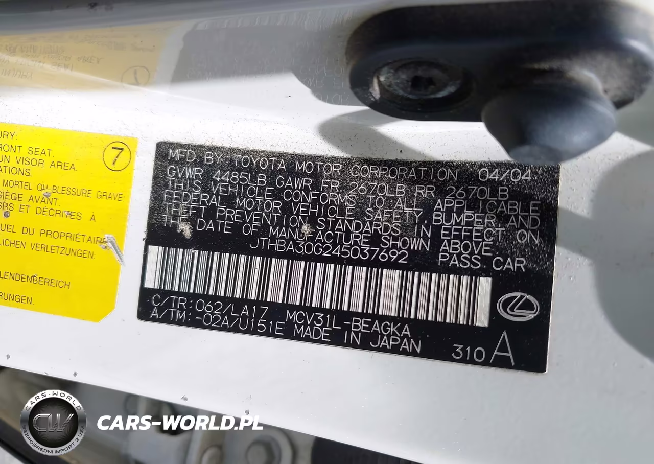 2004 Lexus Es 330 VIN:JTHBA30G245037692 - 9