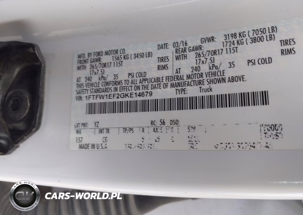 2016 Ford F-150 Xl VIN:1FTFW1EF2GKE14679 - 9