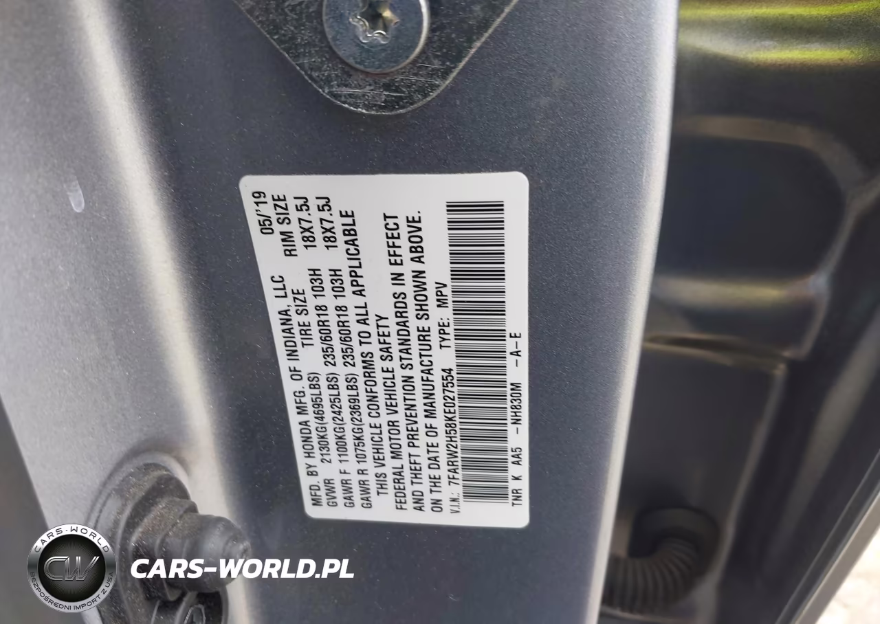 2019 Honda Cr-V Ex VIN:7FARW2H58KE027554 - 9