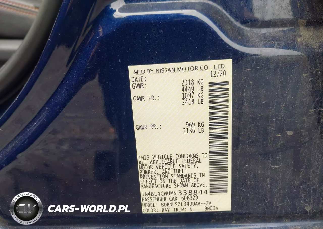2021 Nissan Altima Sr Intelligent Awd VIN:1N4BL4CW0MN338844 - 9