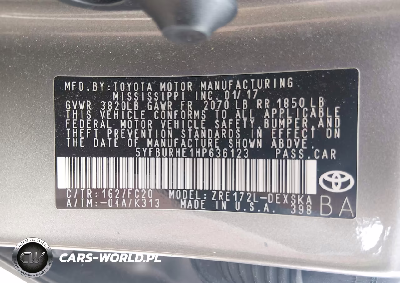 2017 Toyota Corolla Se VIN:5YFBURHE1HP636123 - 9